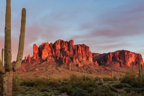 Phoeniz, Arizona desert view at sunset