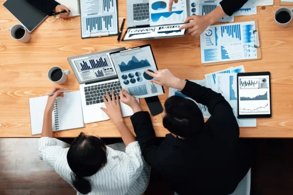 Reviewing financial data on multiple devices and printed reports