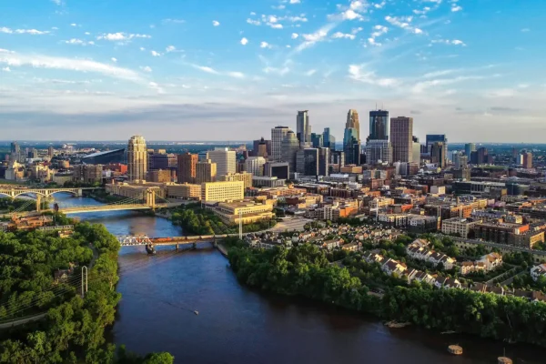 Skyline view of downtown Minneapolis, Minnesota