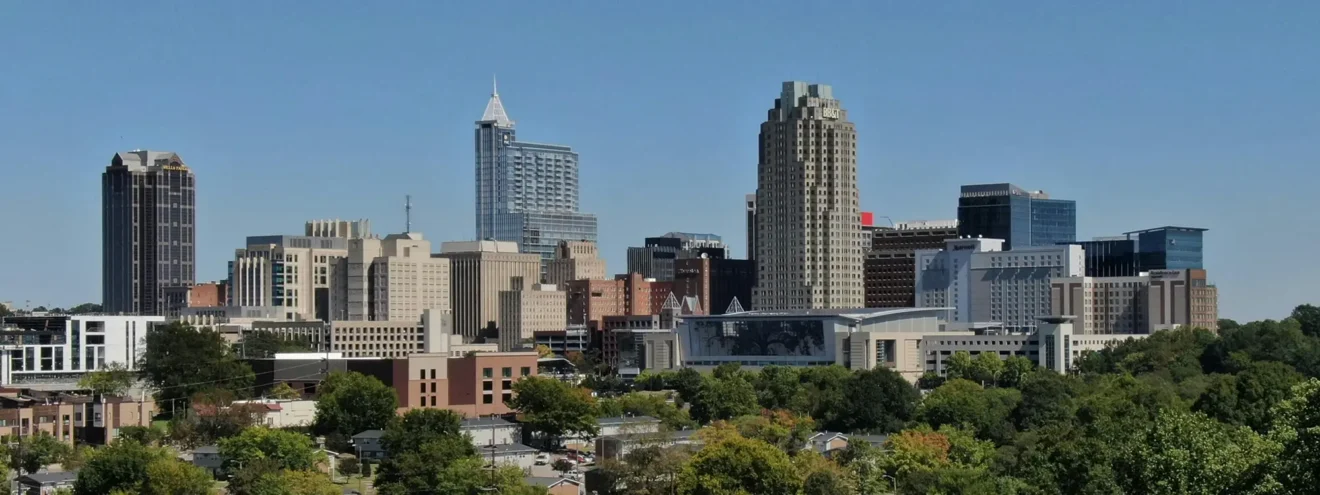 Raleigh, North Carolina city skyline.
